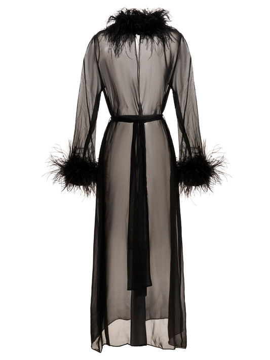 Feather silk dressing gown Underwear, body
