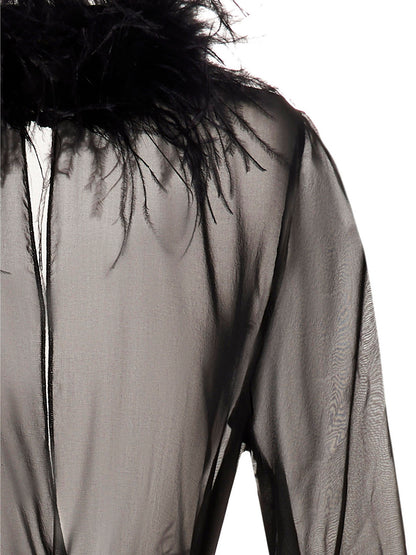 Feather silk dressing gown Underwear, body