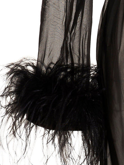 Feather silk dressing gown Underwear, body