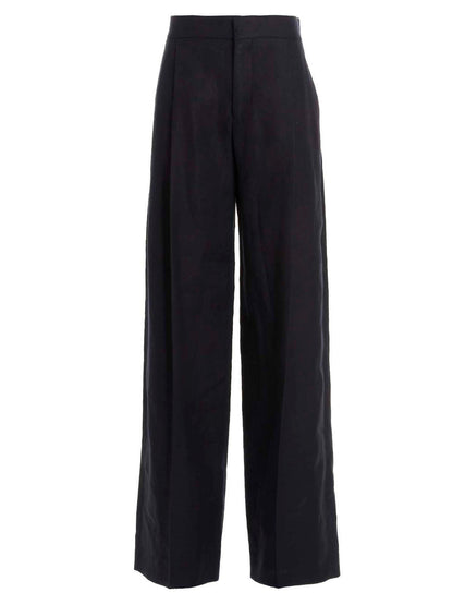 Linen pants with front pleats Pants