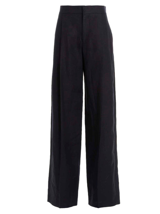 Linen pants with front pleats Pants