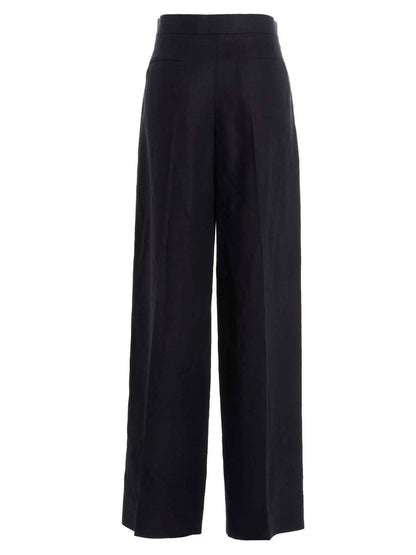 Linen pants with front pleats Pants