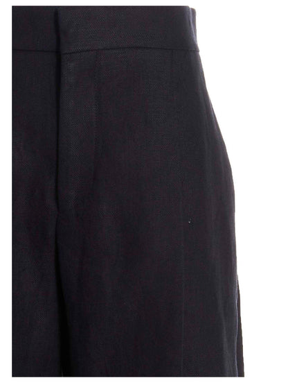 Linen pants with front pleats Pants