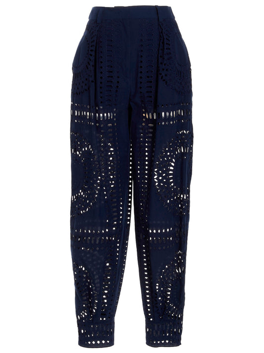 Embroidered cotton pants Pants