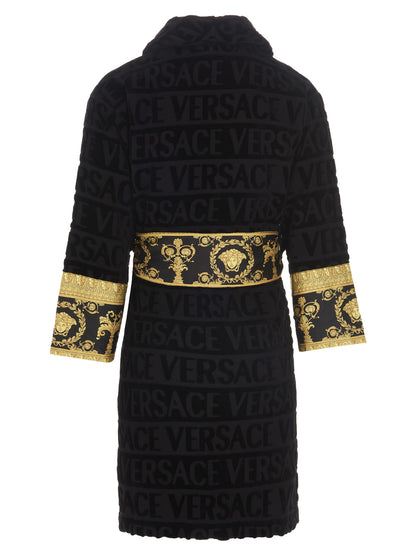 Embossed logo bathrobe Towels