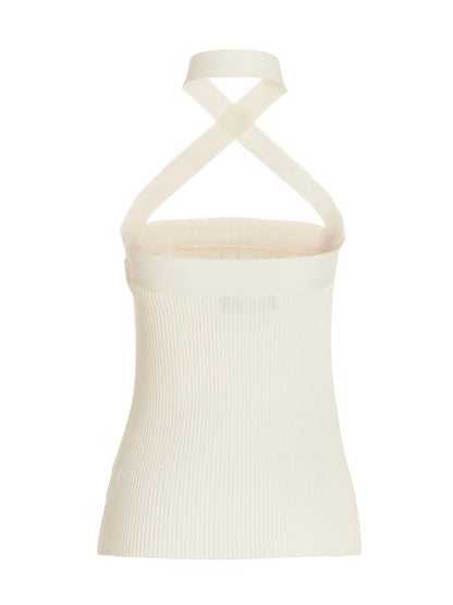 Asymmetric shoulder knit top Tops