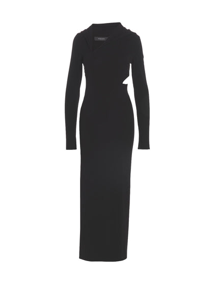 Long cut-out hooded dress Dresses