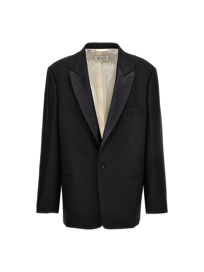 Striped single breast blazer jacket Blazer and Suits