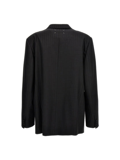 Striped single breast blazer jacket Blazer and Suits