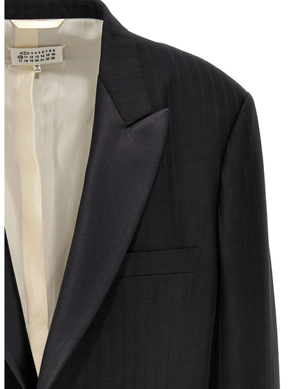 Striped single breast blazer jacket Blazer and Suits