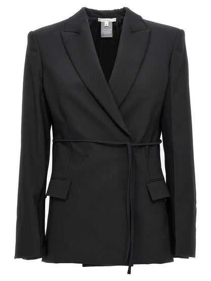 Double breast drawstring blazer jacket Blazer and Suits