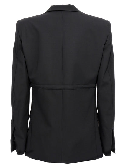 Double breast drawstring blazer jacket Blazer and Suits