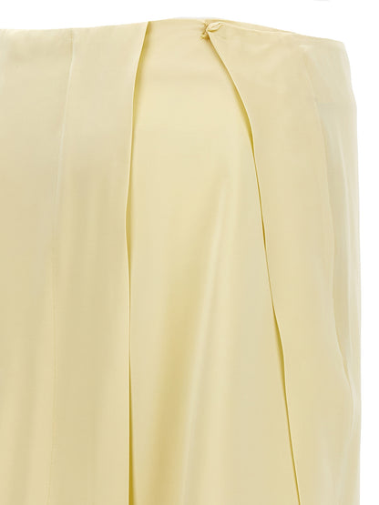 Satin skirt with side slit Skirts