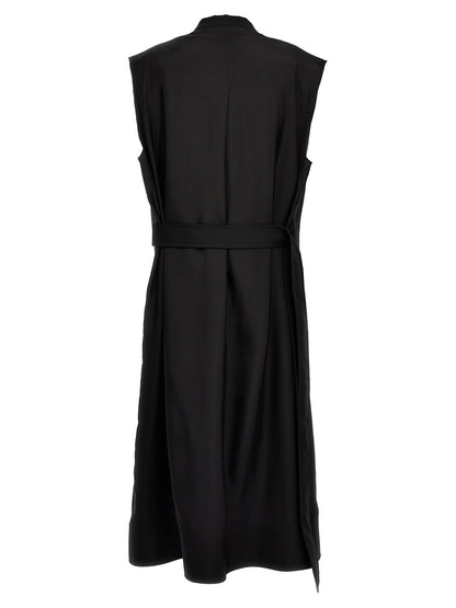 Two-material long vest Gilet