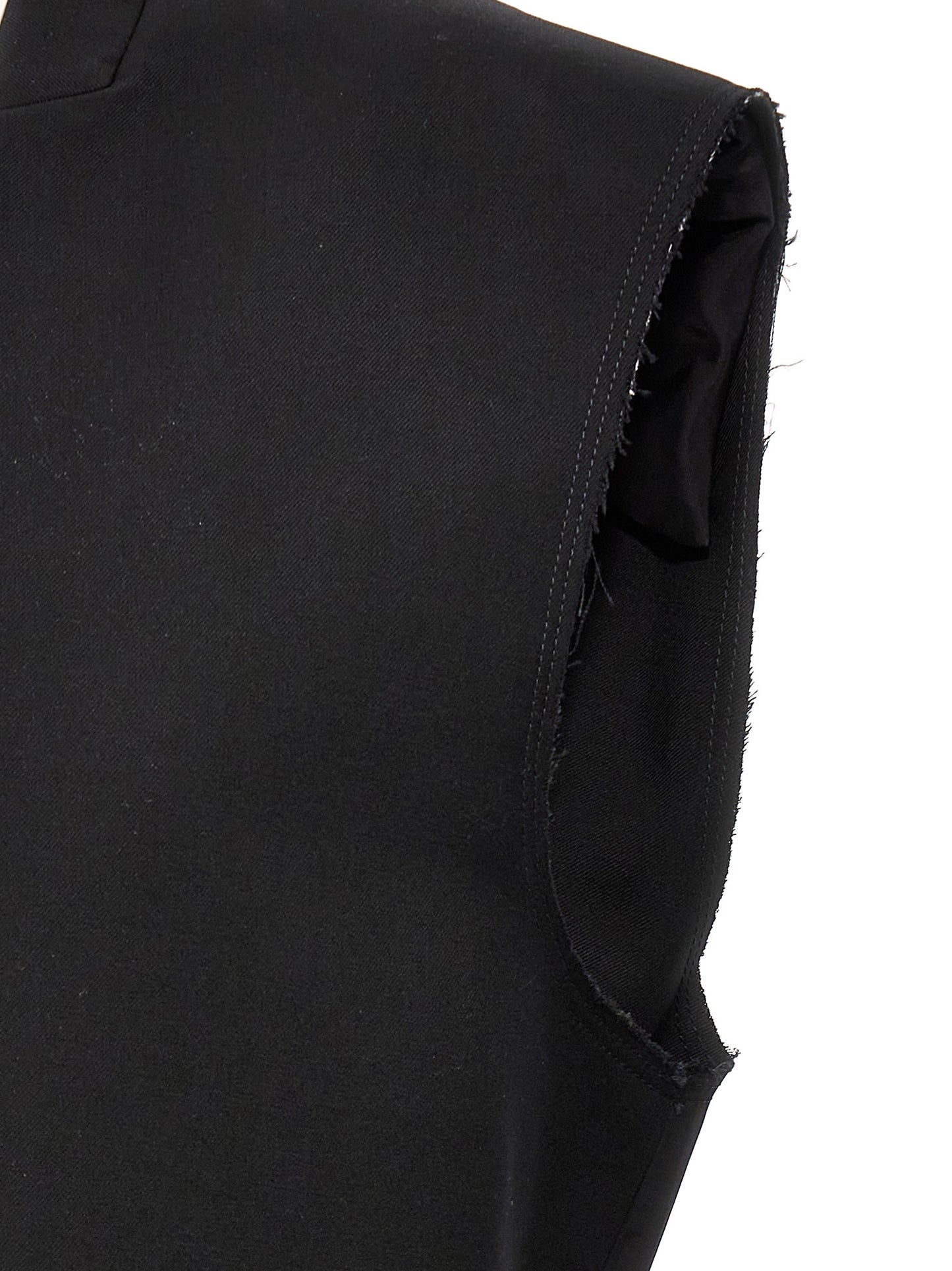 Two-material long vest Gilet