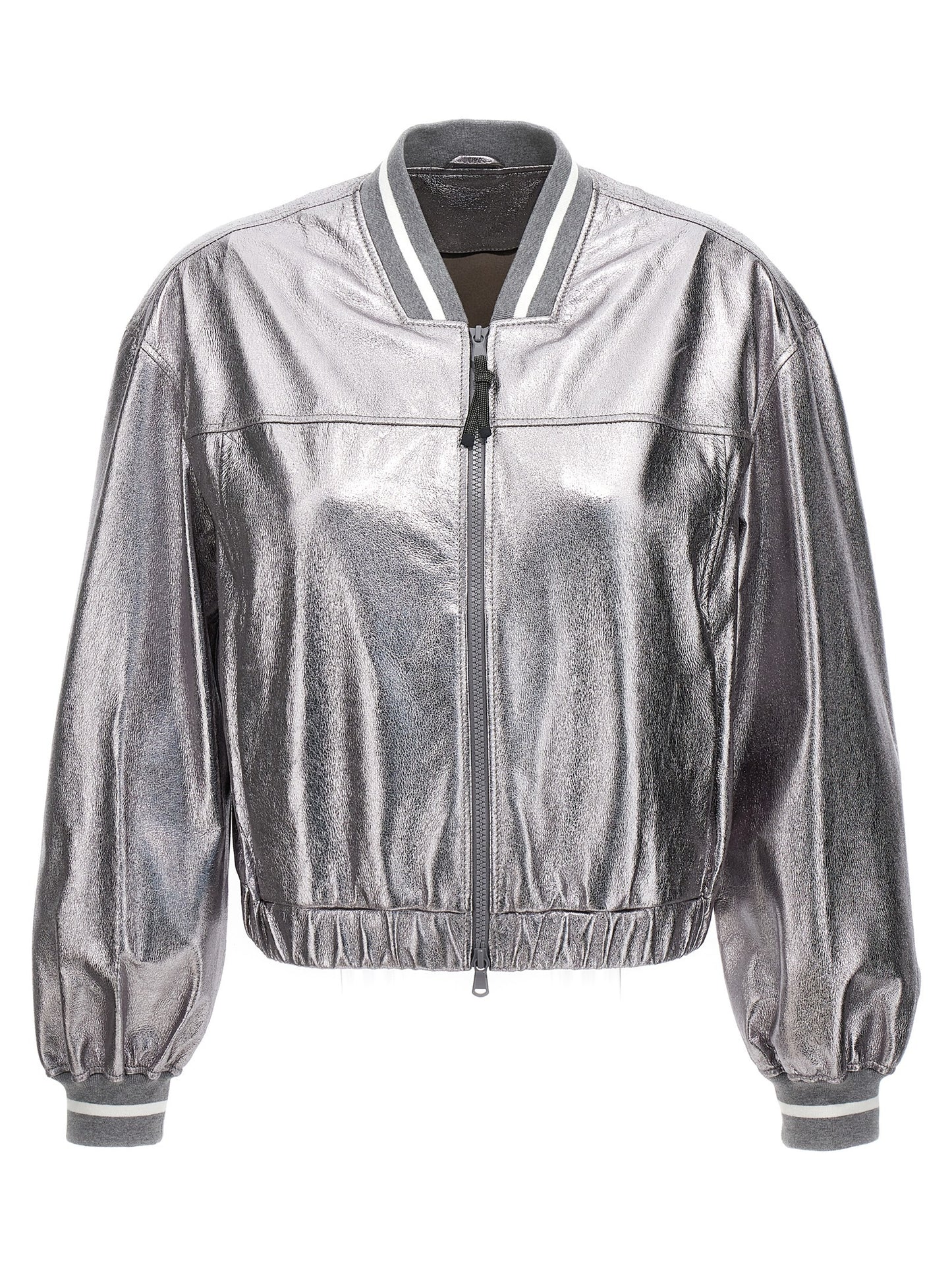 Laminated leather bomber jacket Down jacket, Parka, Casual jackets