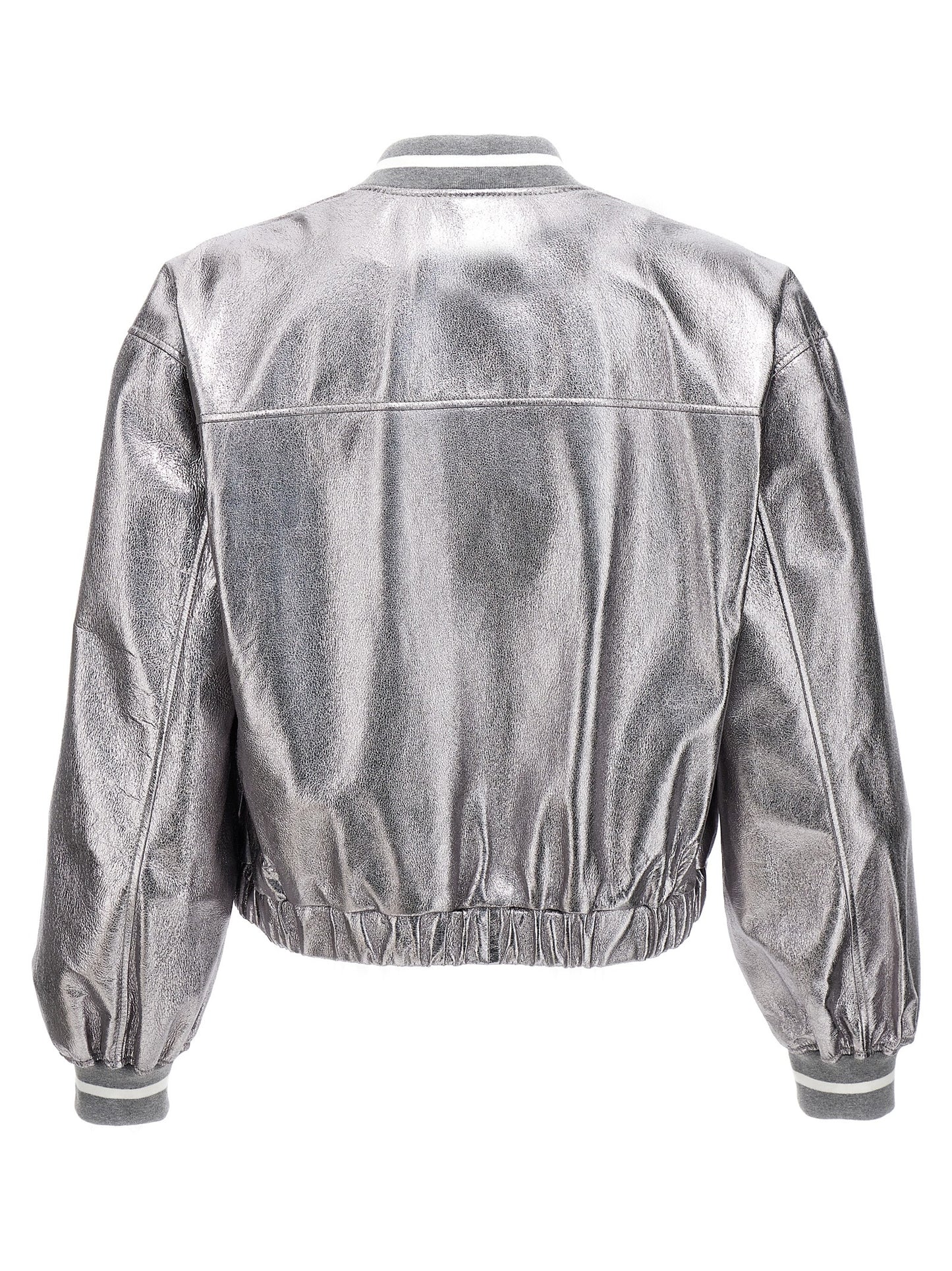 Laminated leather bomber jacket Down jacket, Parka, Casual jackets