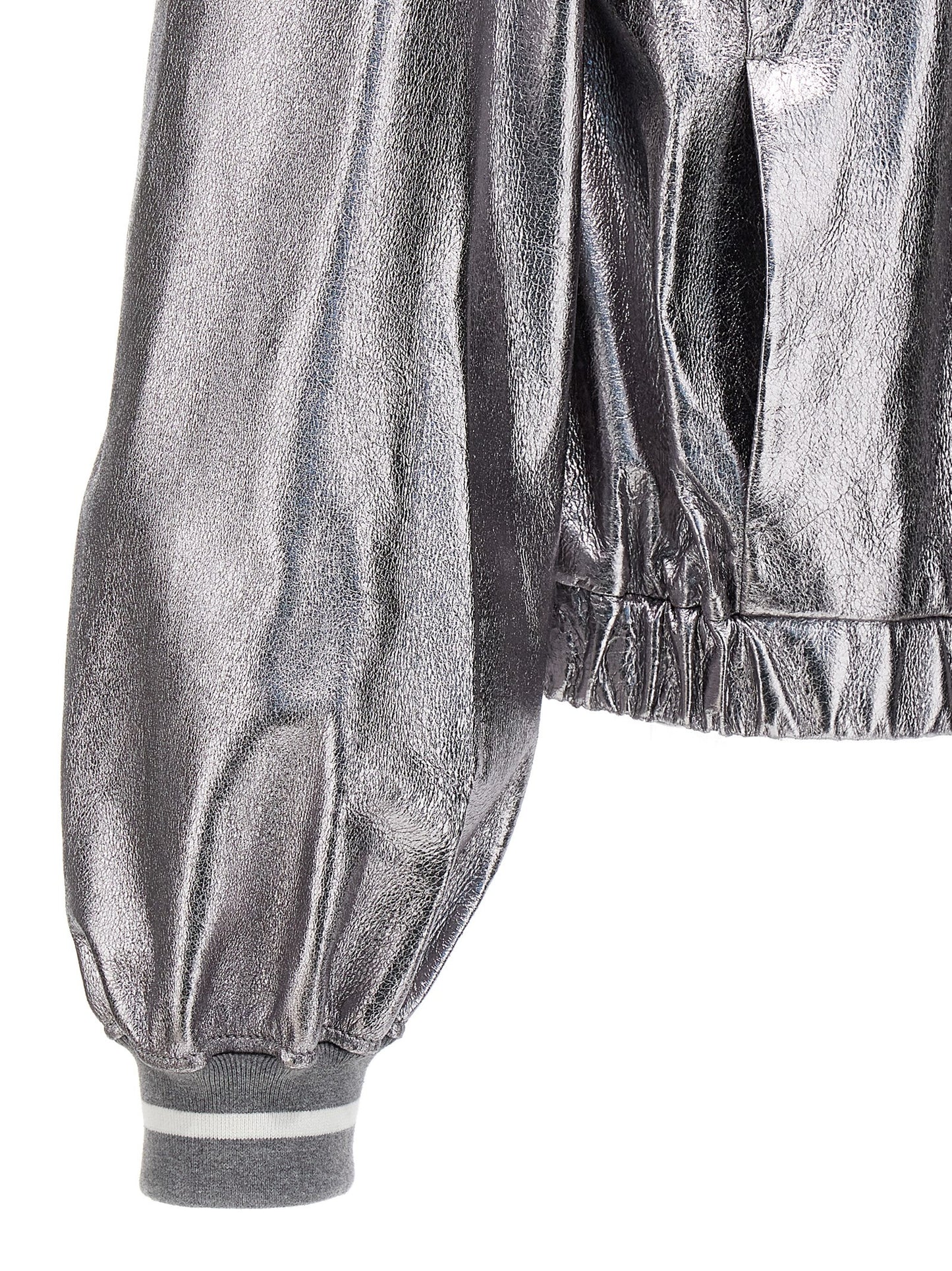 Laminated leather bomber jacket Down jacket, Parka, Casual jackets