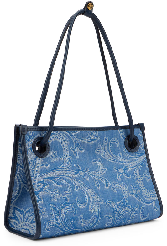 Medium shopper bag Eyes in denim jacquard BAGS