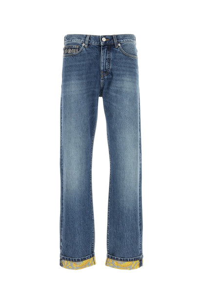 PANT DENIM STONE WASH BLUE DENIM FABRIC + BAROCCO PANTS