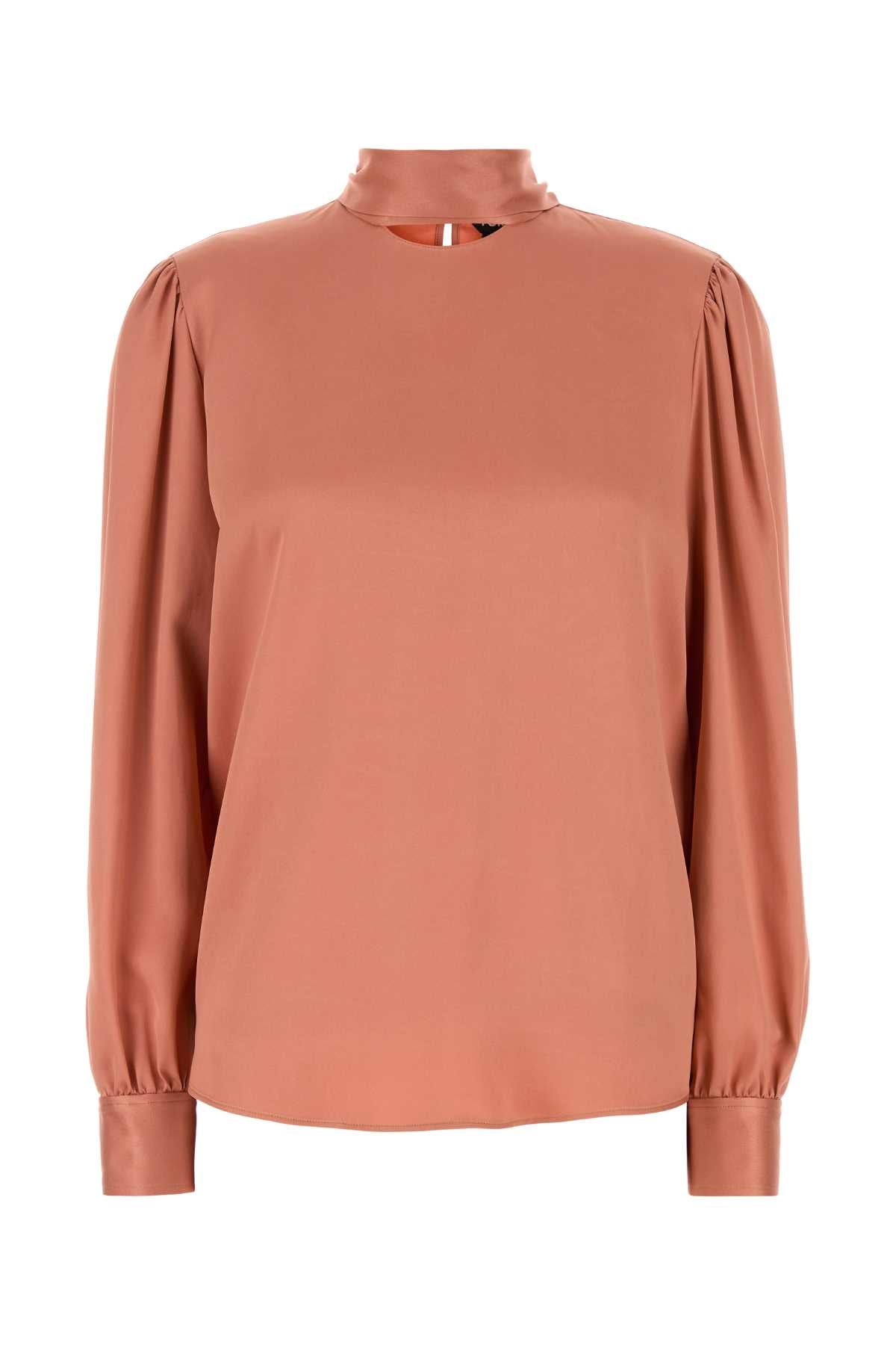 FLUID DOUBLE SILK SATIN LONG SLEEV TOPS