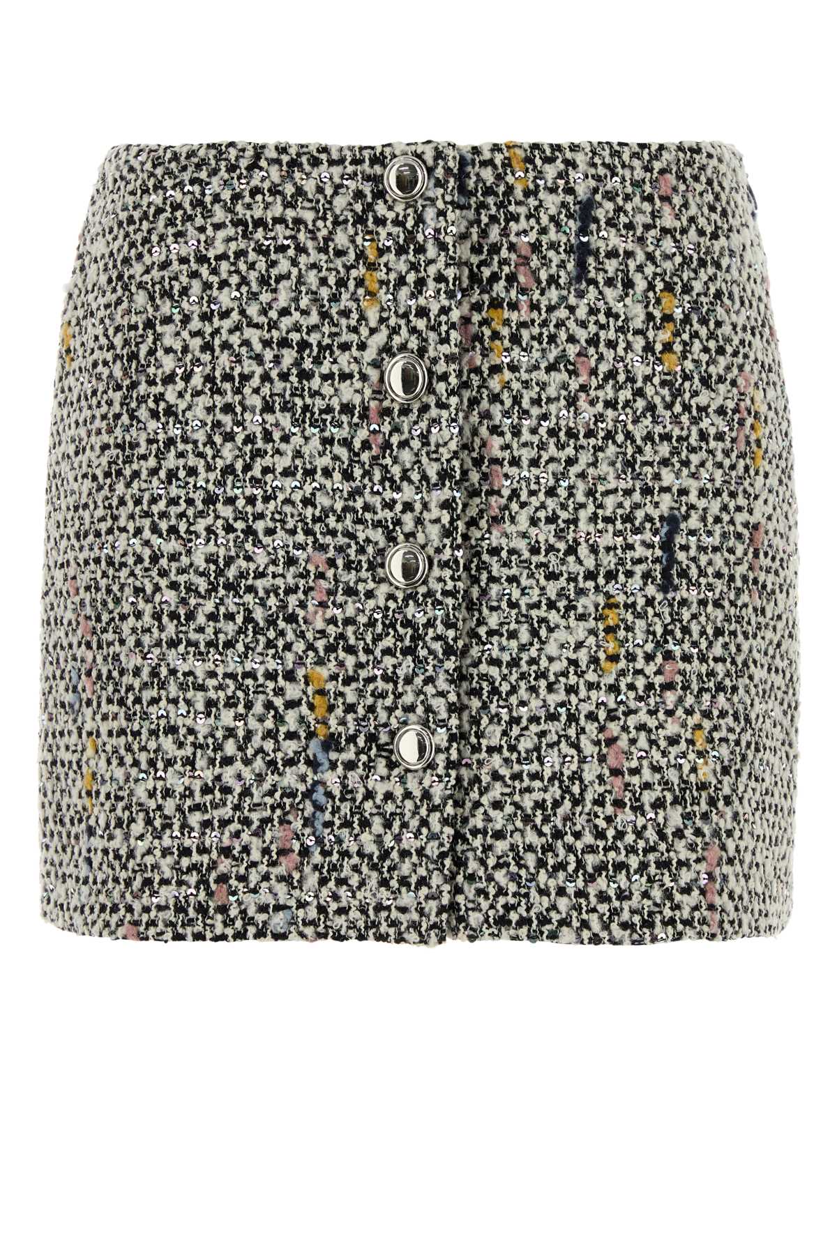 Alessandra Rich Sequin tweed mini skirt