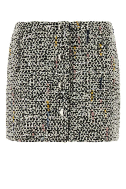 Alessandra Rich Sequin tweed mini skirt