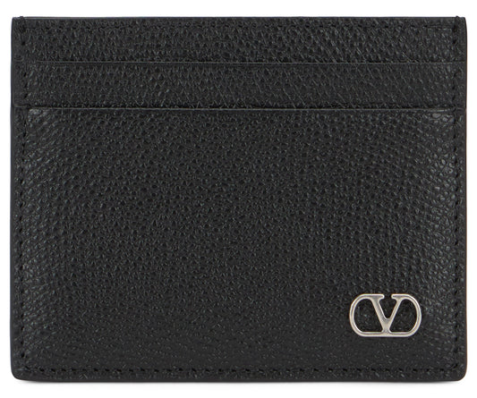 Logo detail leather card holder RTW