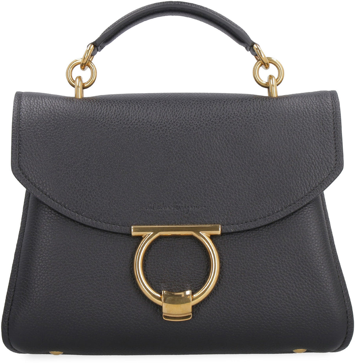 FERRAGAMO Gancini pebbled leather handbag