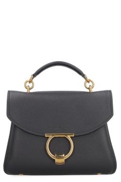 FERRAGAMO Gancini pebbled leather handbag