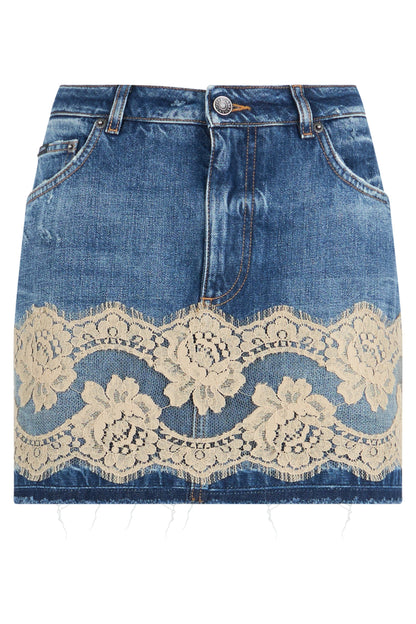 Mini skirt with lace inserts RTW