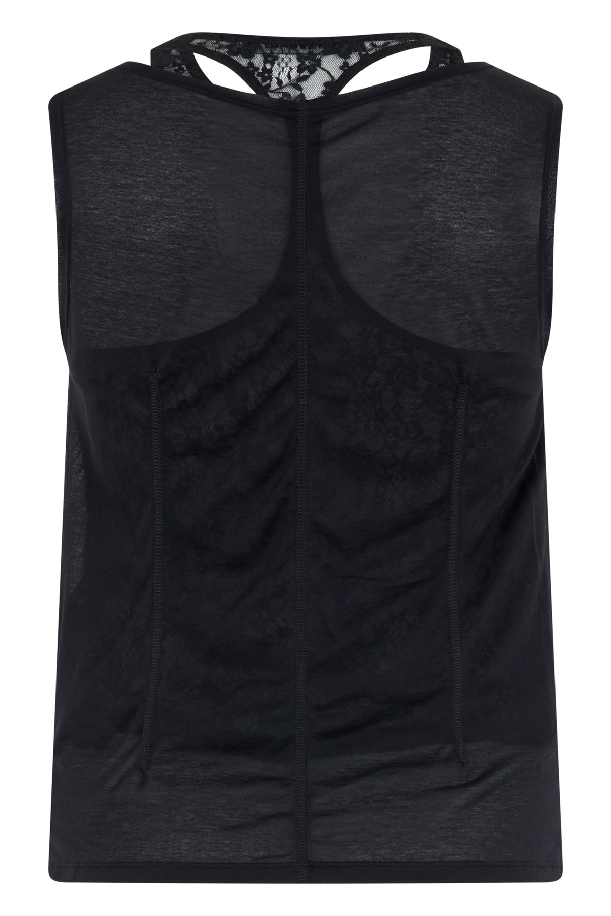 Black Stocking tank top in jersey RTW
