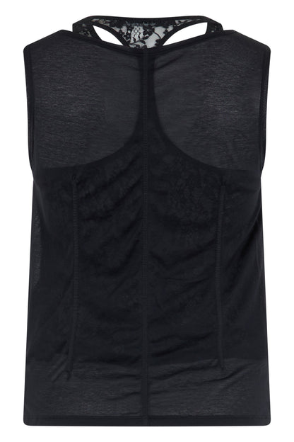 Black Stocking tank top in jersey RTW
