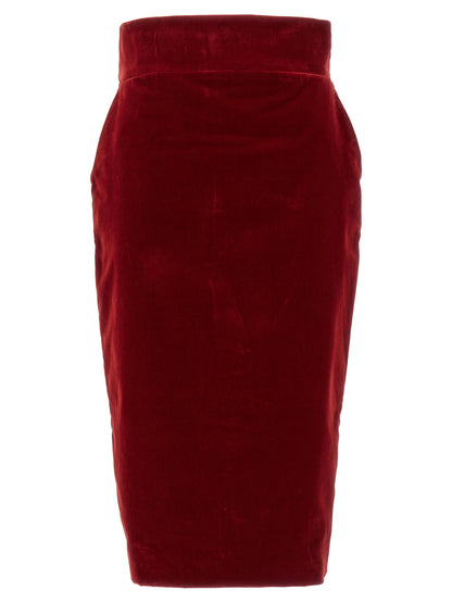 Velvet midi skirt Skirts