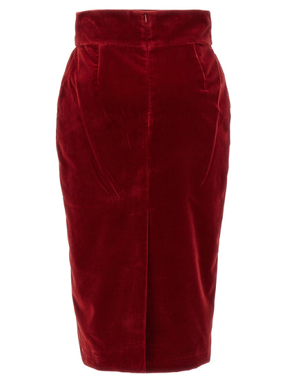Velvet midi skirt Skirts