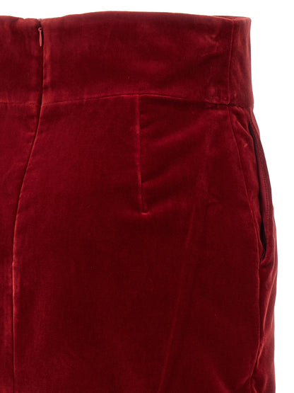 Velvet midi skirt Skirts