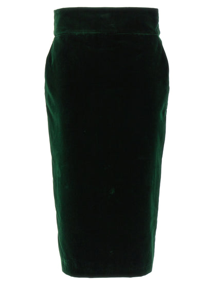 Velvet midi skirt Skirts