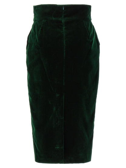 Velvet midi skirt Skirts
