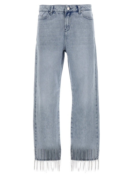 Rhinestone fringed jeans Jeans
