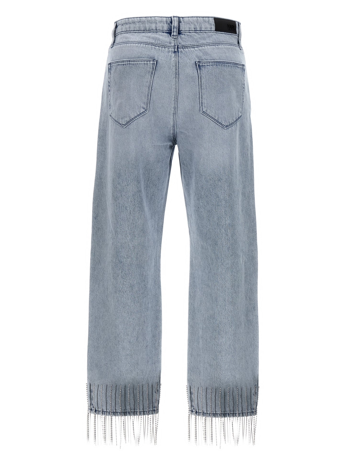 Rhinestone fringed jeans Jeans