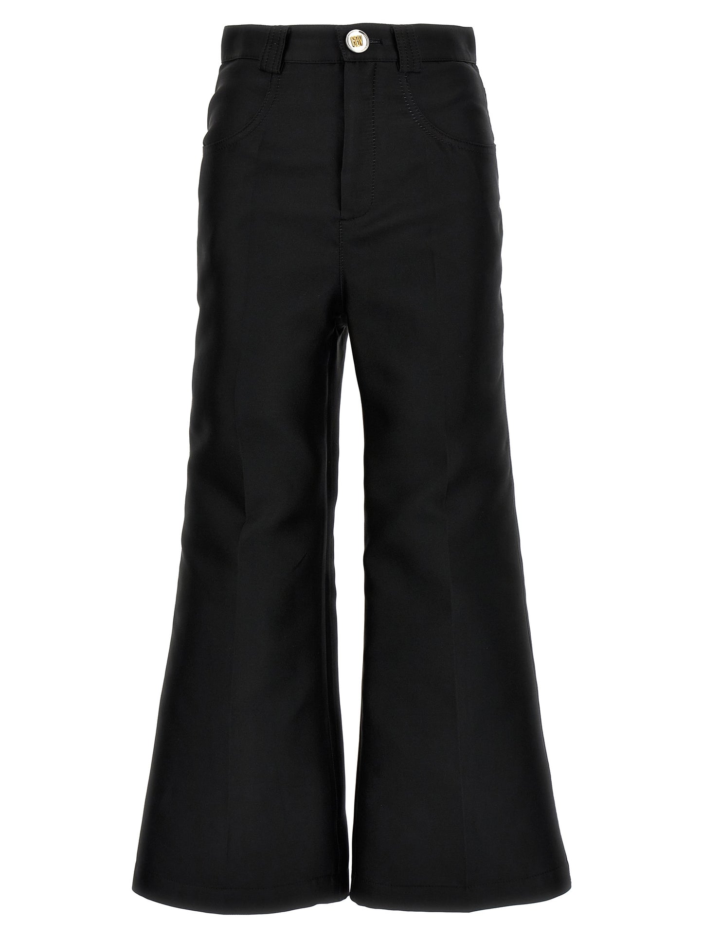Cropped silk blend pants Pants