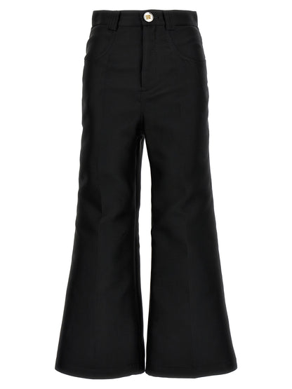 Cropped silk blend pants Pants