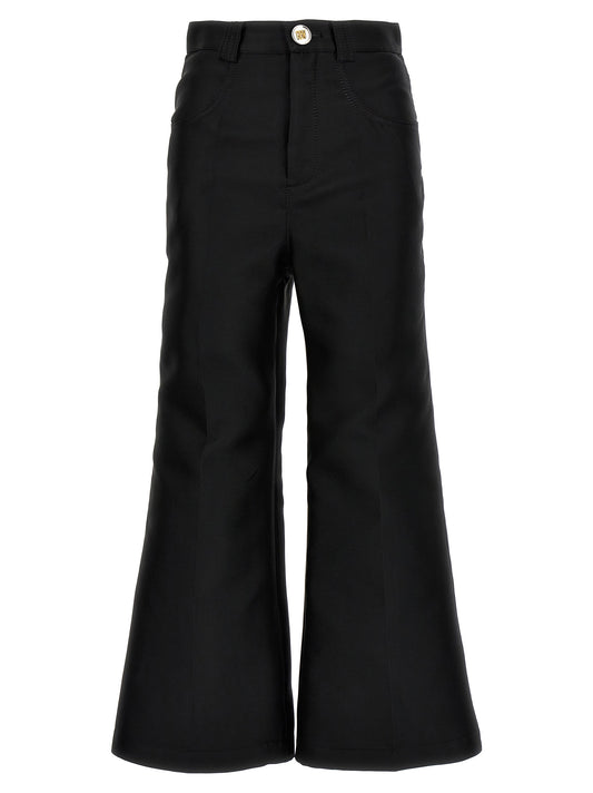 Cropped silk blend pants Pants