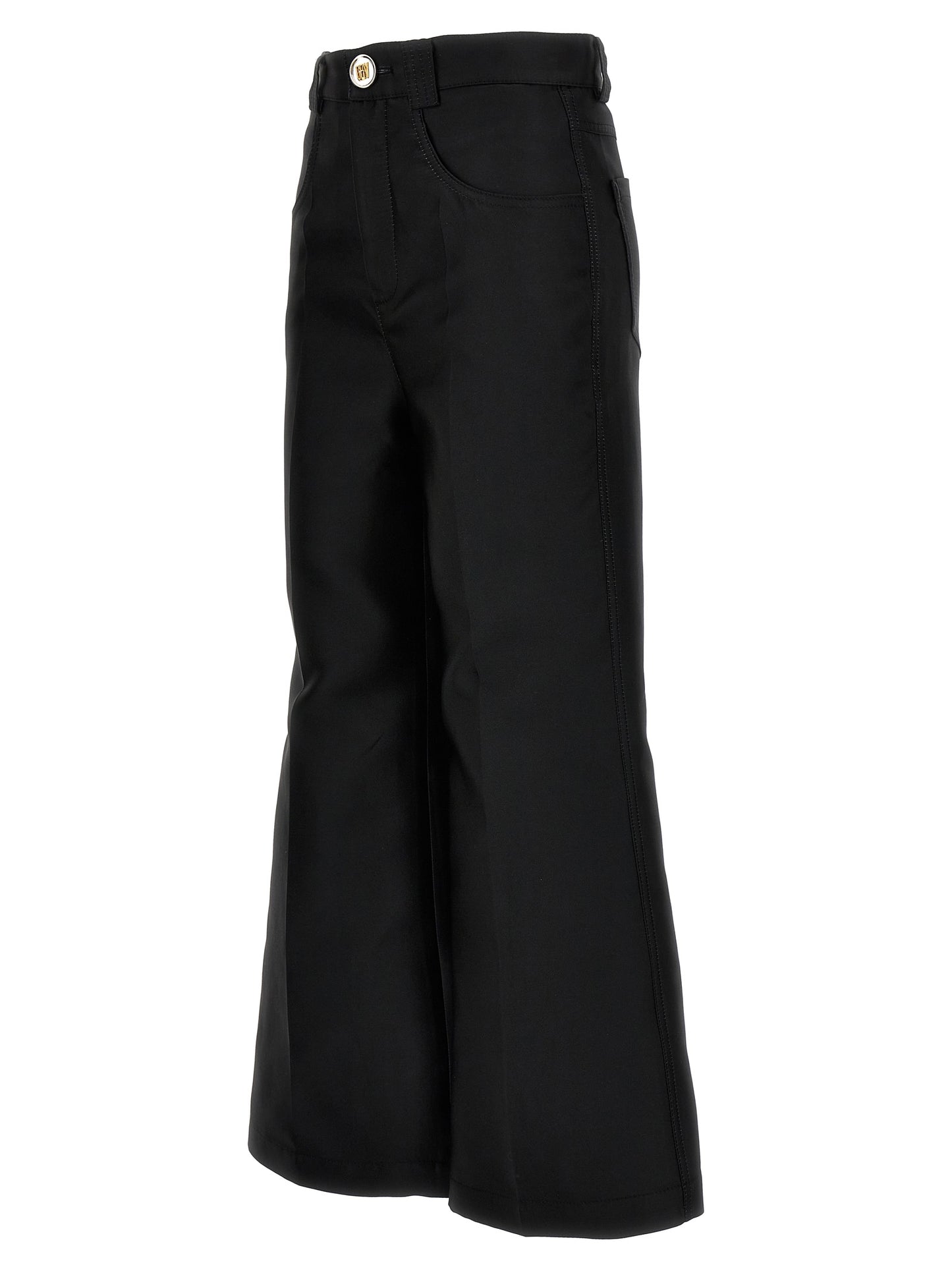 Cropped silk blend pants Pants