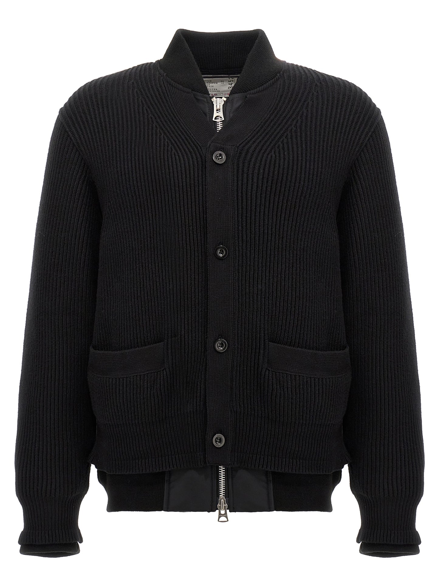 Nylon insert cardigan Sweater, cardigans