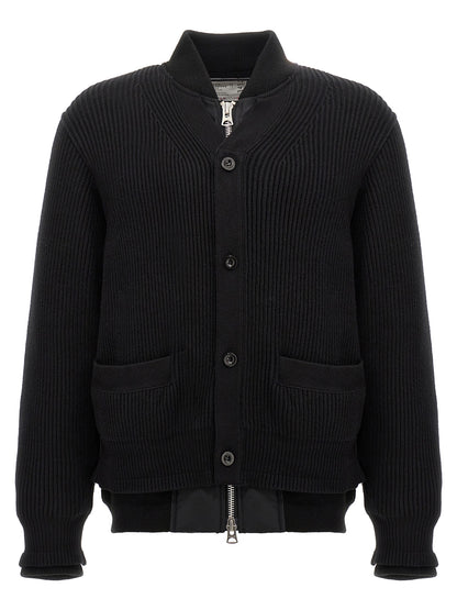 Nylon insert cardigan Sweater, cardigans