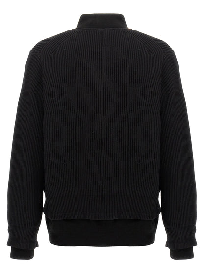 Nylon insert cardigan Sweater, cardigans