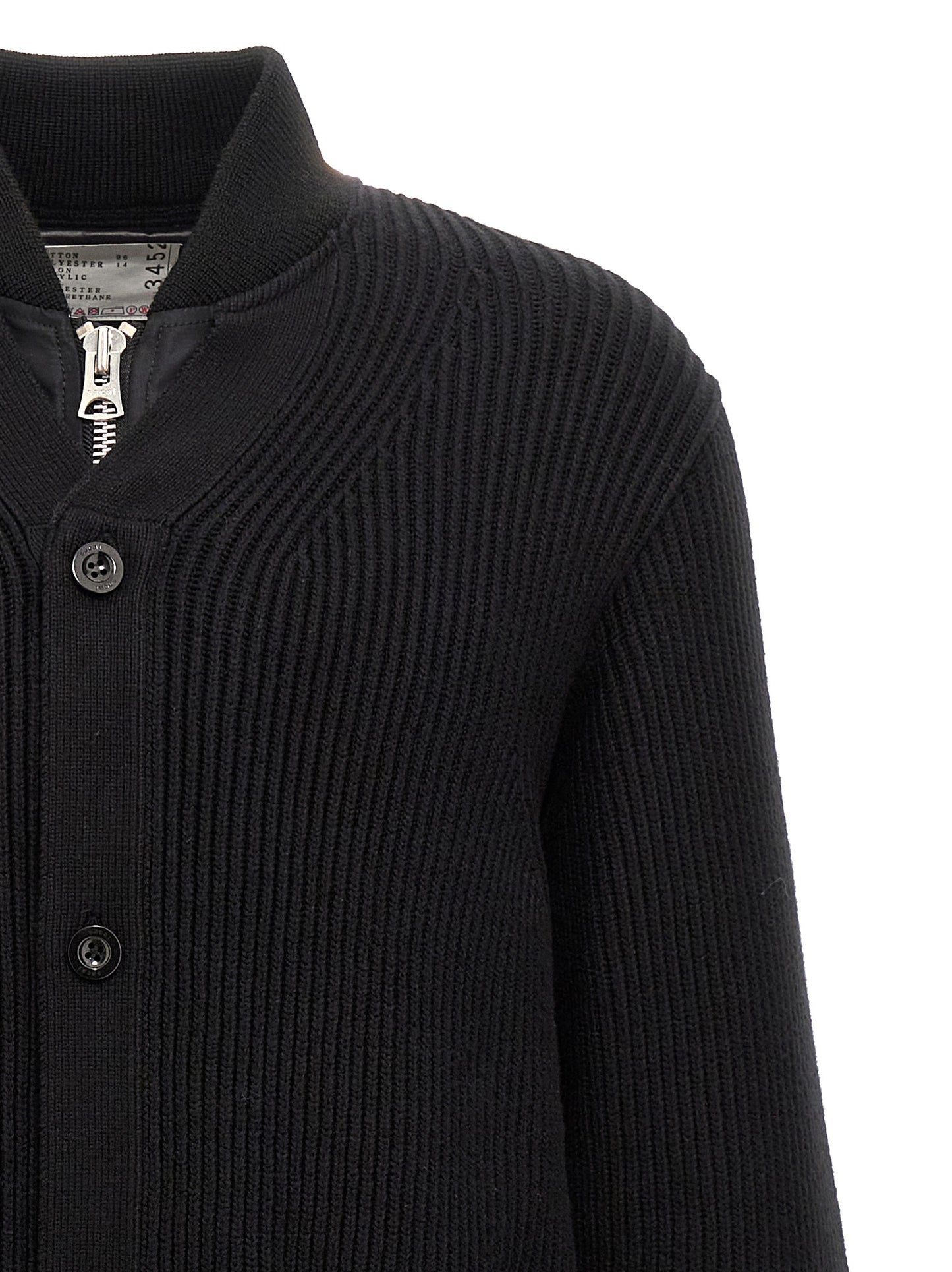 Nylon insert cardigan Sweater, cardigans