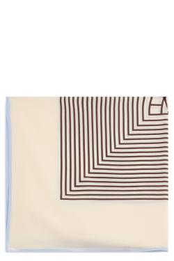 Totême Silk macadamia scarf with geometric pattern