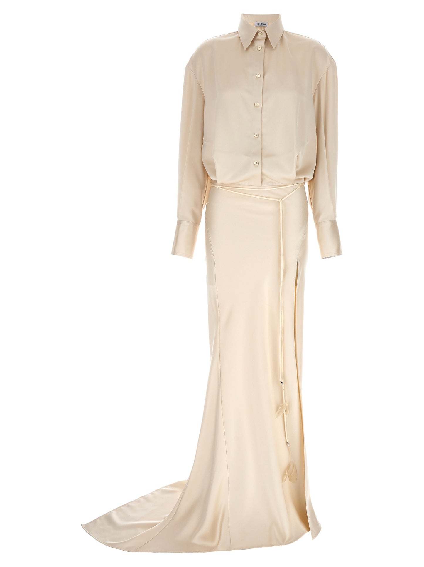 Long satin chemisier dress Dresses